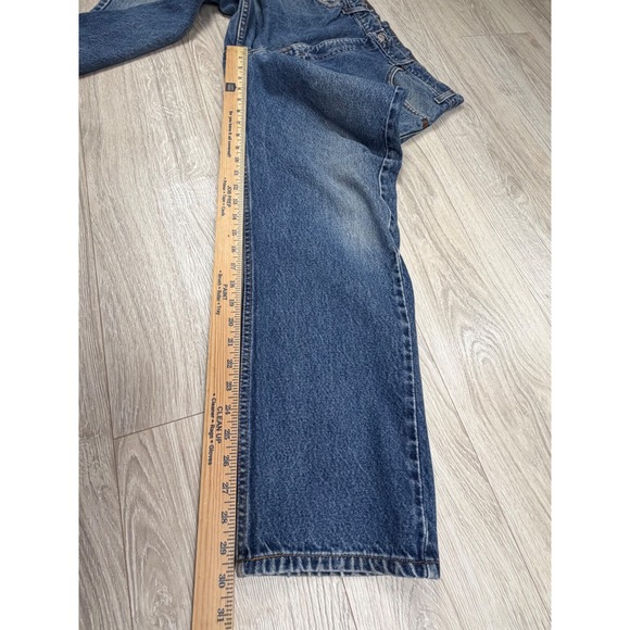 Levis 505 Regular Fit Straight Leg Jeans Mens 36x30 Blue Medium Wash Vintage 90s - Picture 4 of 9